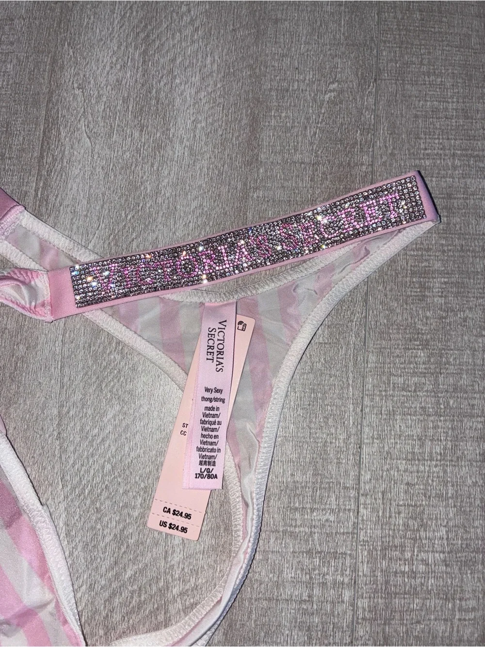 Victoria’s Secret Shine Strap Thong Panty Large